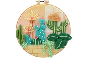 IMZAY Needle Felting Tools for Beginner, Felting Wool Starter Kit with Wool Bag, Picture Frame, 4 Felt Needle, Foam Pad, Felt Cloth, for DIY Craft Home Decoration, Yellow