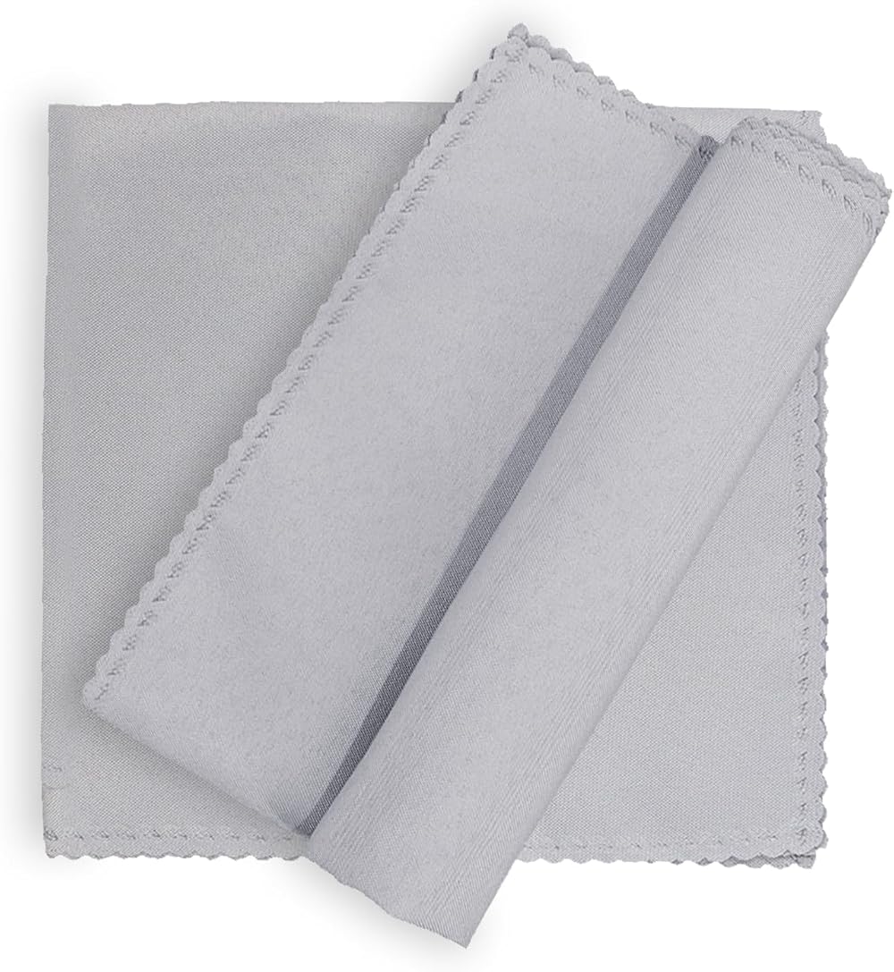 BIT.FLY Set of 20 Polyester Napkins 48x48cm Lace Silver Grey
