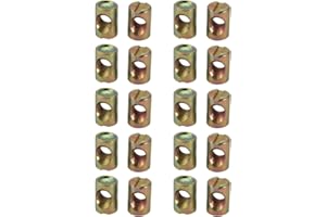 uxcell uxcell20pcs M8 Thread 18mm Length Iron Slotted Drive Cross Dowel Barrel Nut