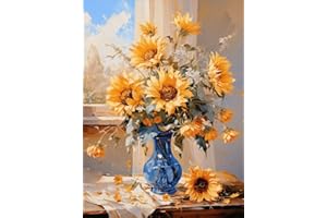KEUASDV Paint by Numbers for Adults Beginners-Paint by Number Sunflower,DIY Acrylic Paint by Numbers Kits on Canvas Flower Drawing Colorful Paintworks Artwork for Adults Beginner,16x20inch