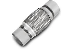 ALFLOW Exhaust Flex Pipe,2.5’’ x 4’’/8’’ Heavy Duty Exhaust Flex Pipe Stainless Steel,Universal Double Braid Exhaust Flex Tube For Cars,1pack