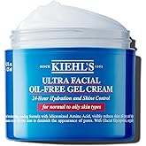 Kiehl's Ultra Facial Oil-Free Moisturizer, Shine-Reducing Gel Cream for Oily to Normal Skin, Hydrates Skin for 24 Hours, Visibly Minimizes Pores, Non-comedogenic, Alcohol-free, Fragrance-free