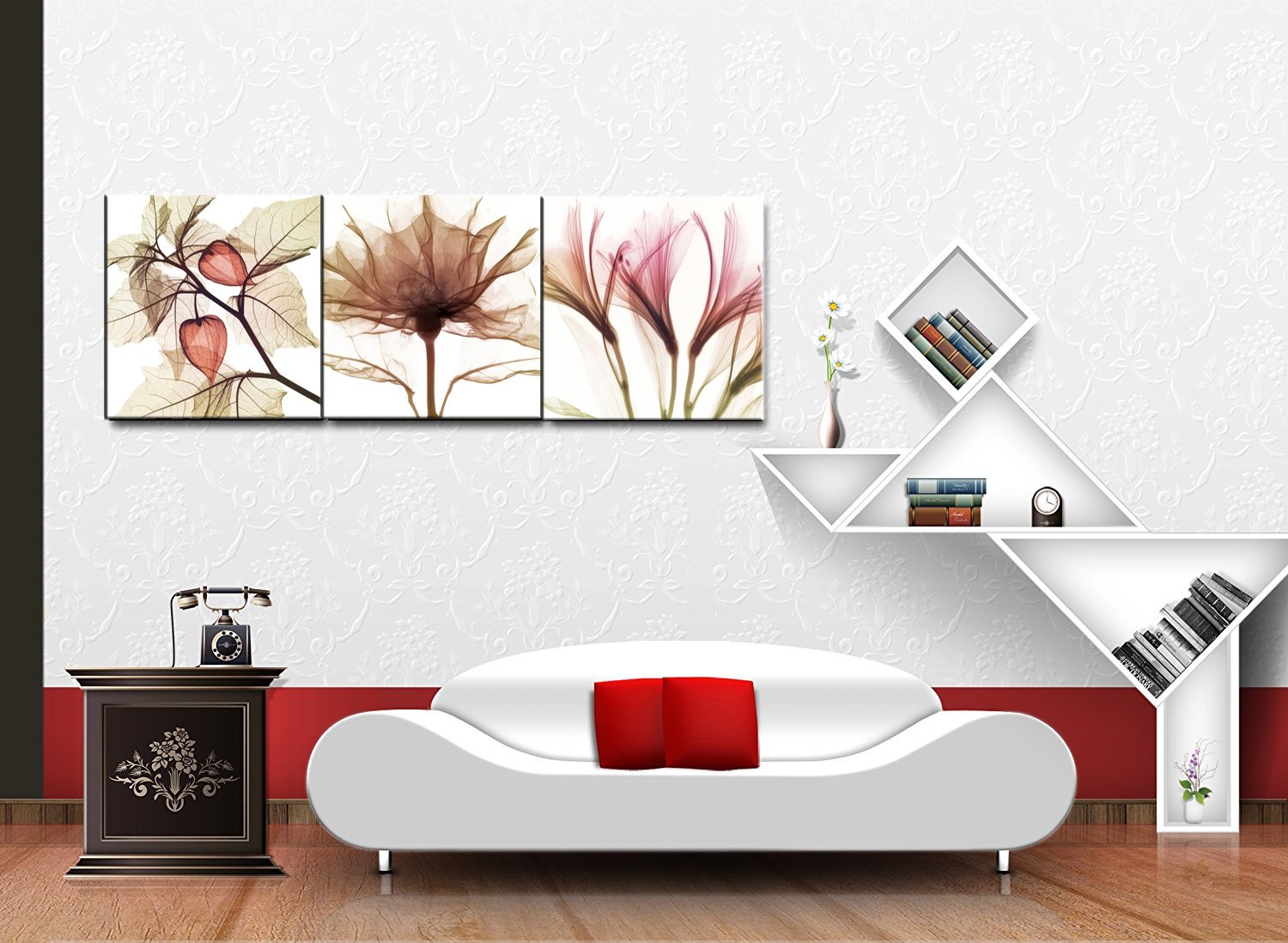 Canvas Wall Art Abstract Brown Flowers Canvas Print 36\
