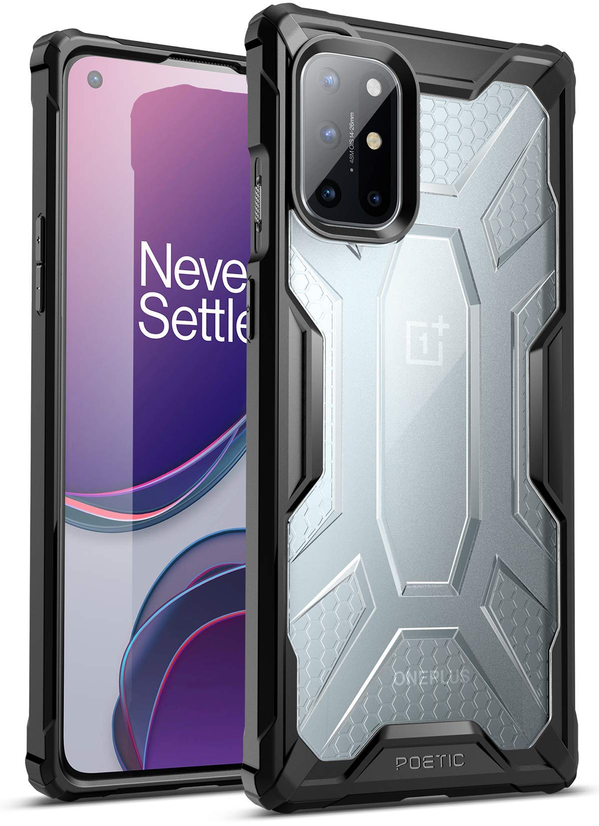 Poetic Affinity Series Case Compatible with OnePlus 8T, Rugged Lightweight Military Grade Hybrid Protective Bumper Cover, Clear