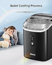 Nugget Ice Maker Countertop - 33lbs/24H, Silonn