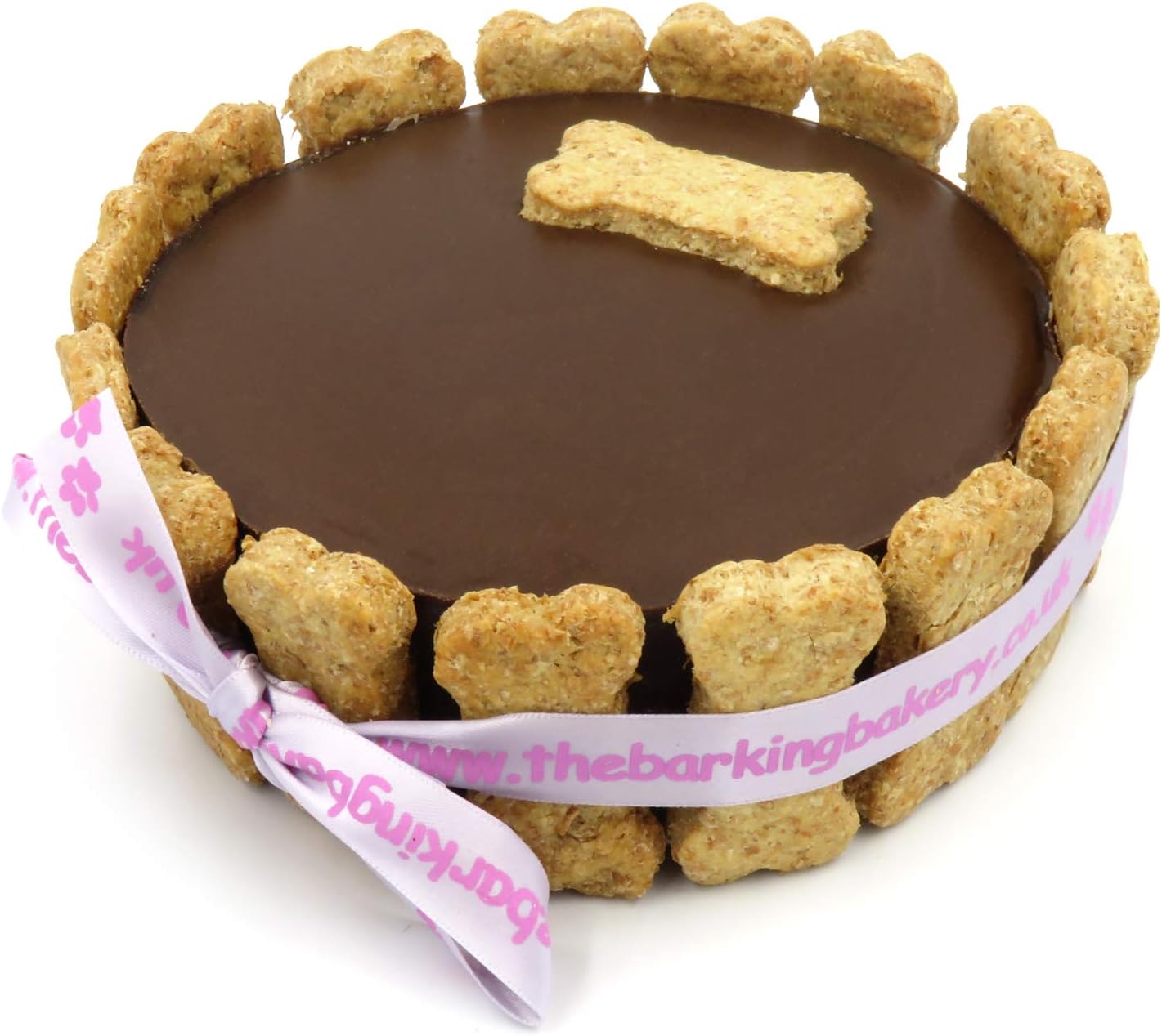 The Barking Bakery Carob Pawty Cake for Dogs, 6-Inch Dog Birthday Cake with Yoghurt Topping, Dog Biscuits, Icing Pen & Candle - Image 3