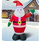 AJY 4ft Christmas Inflatable Santa Claus Inflatable Holiday Lighted Blow up Lighted Santa Claus Yard Decoration Suitable for Christmas Indoor and Outdoor