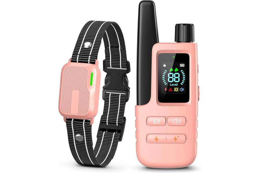 Dog Shock Collar - 4500FT Dog Training Collar with Remote, IPX8 Waterproof Electric Dog Collar with 4 Training Modes, Rechargeable eCollar for Small Medium Large Dogs 10-120lbs(PK)