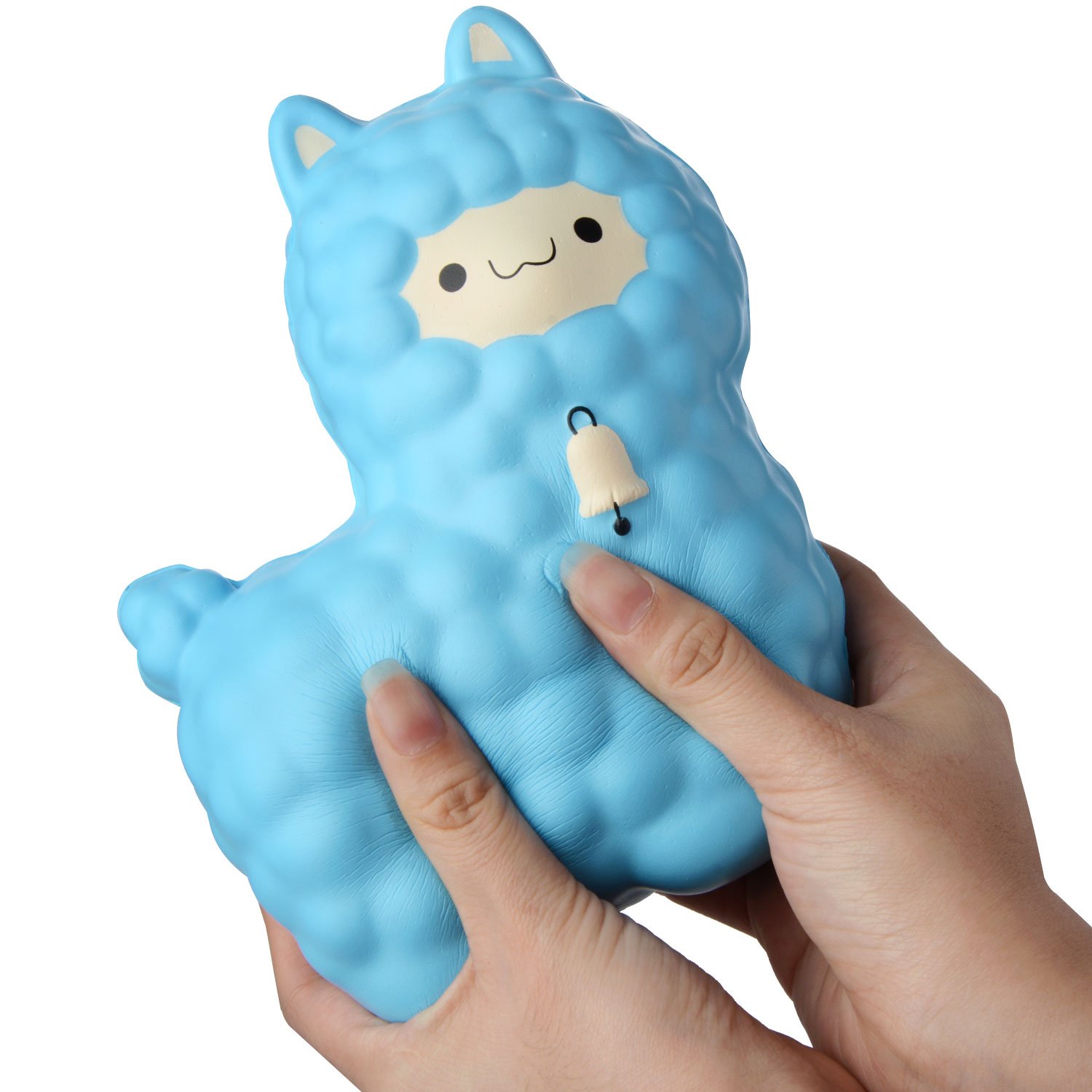 Squishy Cute Alpaca Jumbo Sheep Super Slow Rising Scented Fun Animal Toys (Blue)