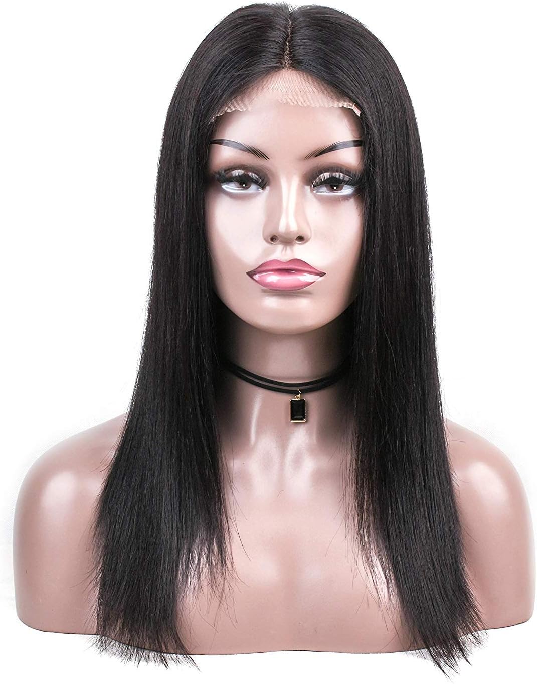 Allrun Hair Brazilian Straight Human Hair Wigs 4×4 Lace Closure Wig 130% Density Virgin Hair Lace Closure Wigs for Black Women (10inch)