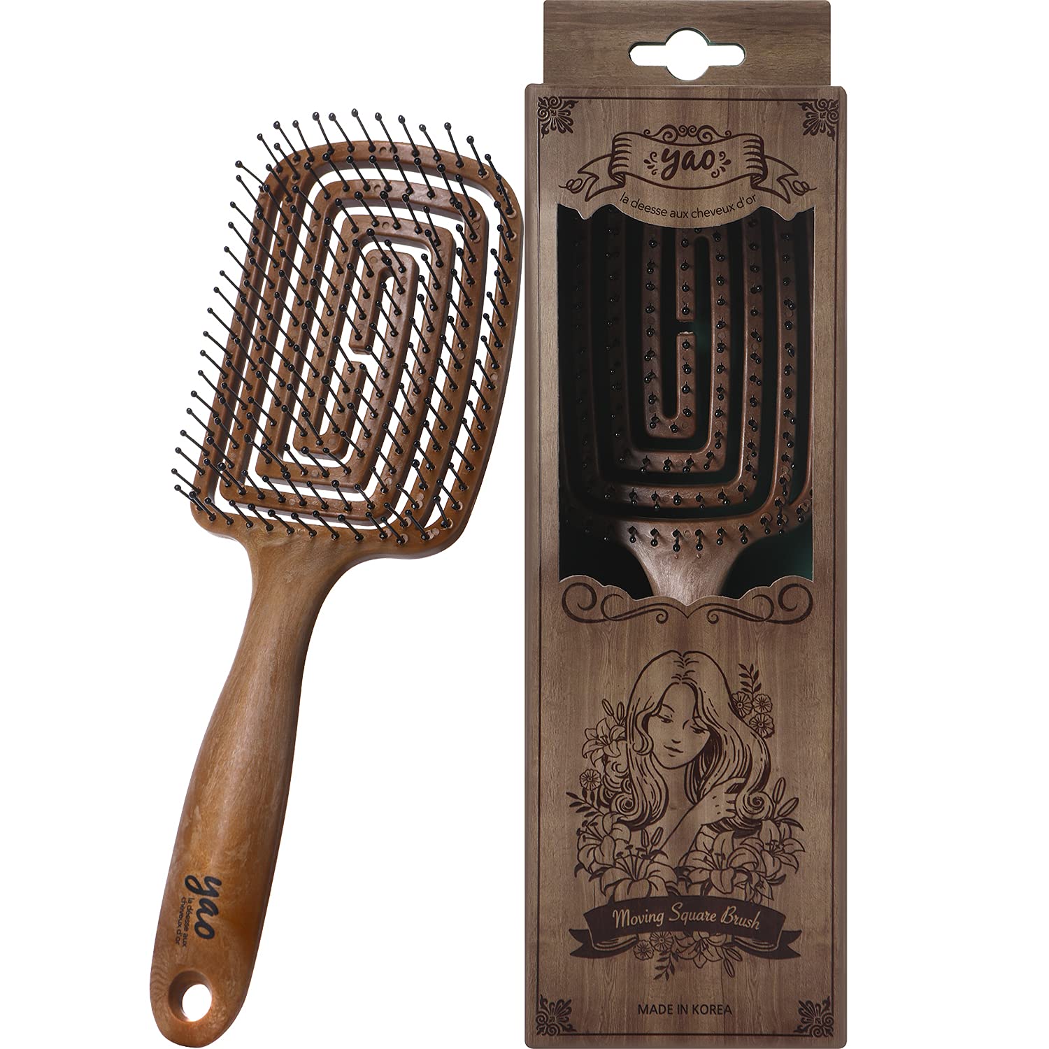 Photo 1 of Yao Vented Wet Brush – Curly Scalp Hair Brush for Curly Thin Long Short Dry Wavy Wet Hair with Flexible Design for men, women, and kids