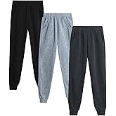 Coney Island Girls' Active Sweatpants - 3 Pack Soft Fleece Athletic Performance Joggers for Girls with Pockets (Sizes: 5-16)