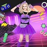 Crusward 80s Fancy Dress Costume Set Women Girls Tutu Bumbag Leg Warmers view 5