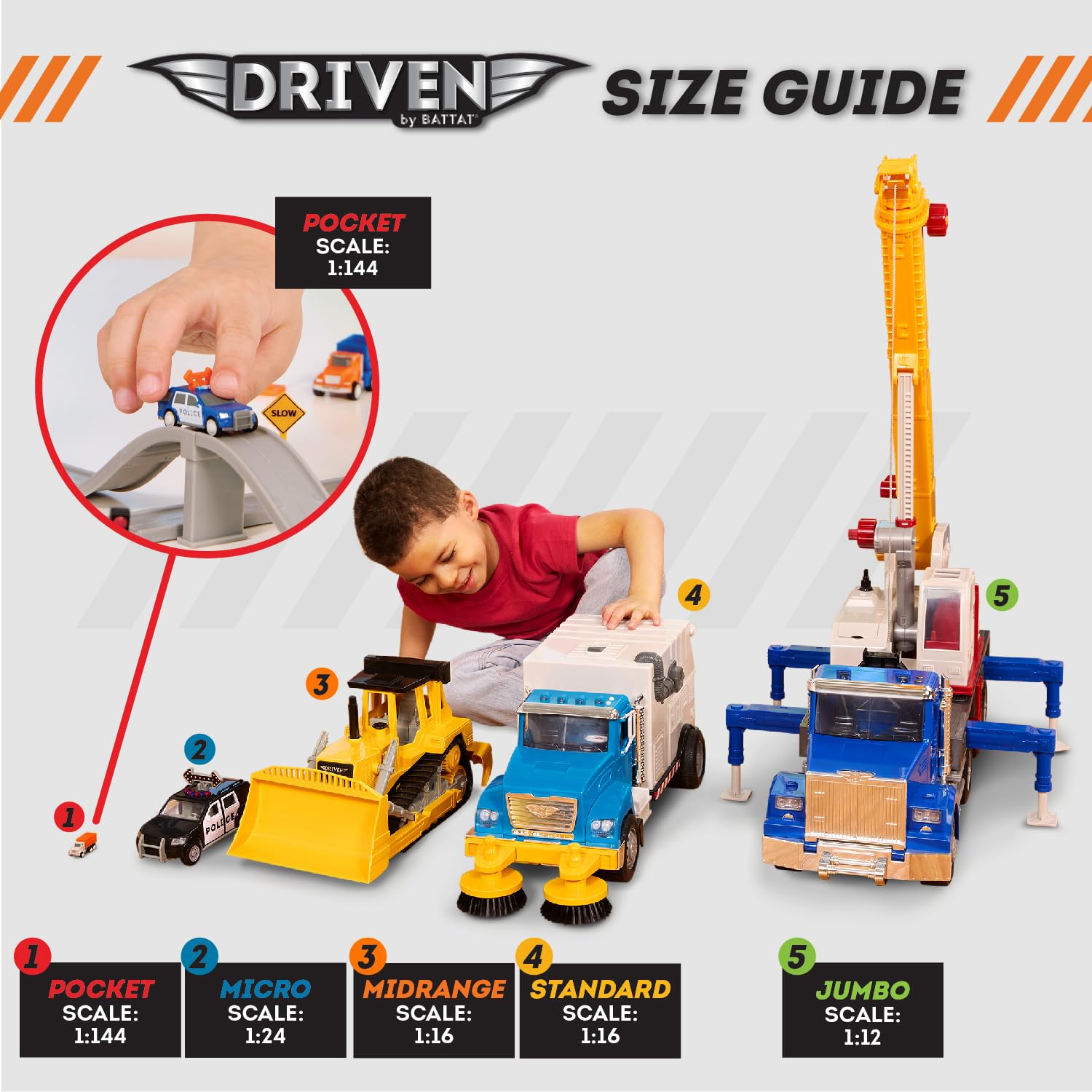 Driven by Battat – Nitro Launcher Toy Car Race Track Set with 3 Sports Cars, 5 Racing Tracks & Launcher – Compatible with Pocket Playsets – Exciting Gift for 3+ Years