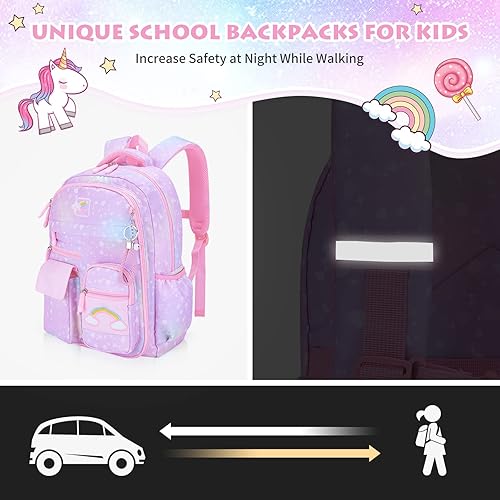 BYXEPA Girls Backpack, School Kids Backpacks for Girls, Cute Book Bag with  Compartments for Girl Kid Students