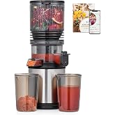 AMZCHEF Cold Press Juicer Machine, 6.5" Chute for Whole Fruits/Veggies | Triple stainless steel filter, quiet DC motor and easy-clean parts for smooth, high-yield juice from fruits and vegetables