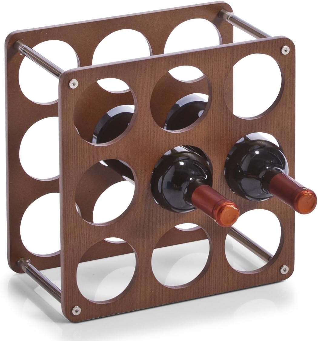 Zeller 13167 Wine Rack for 9 Bottles 0.7 Litres Includes 4 Plastic