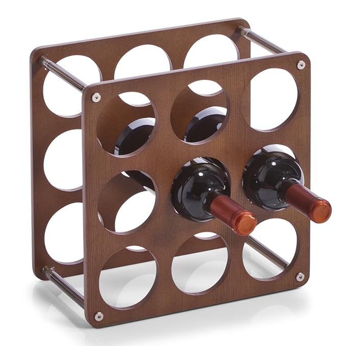 title=Zeller, Portabottiglie vino, per 9 bottiglie, Marrone (Braun)