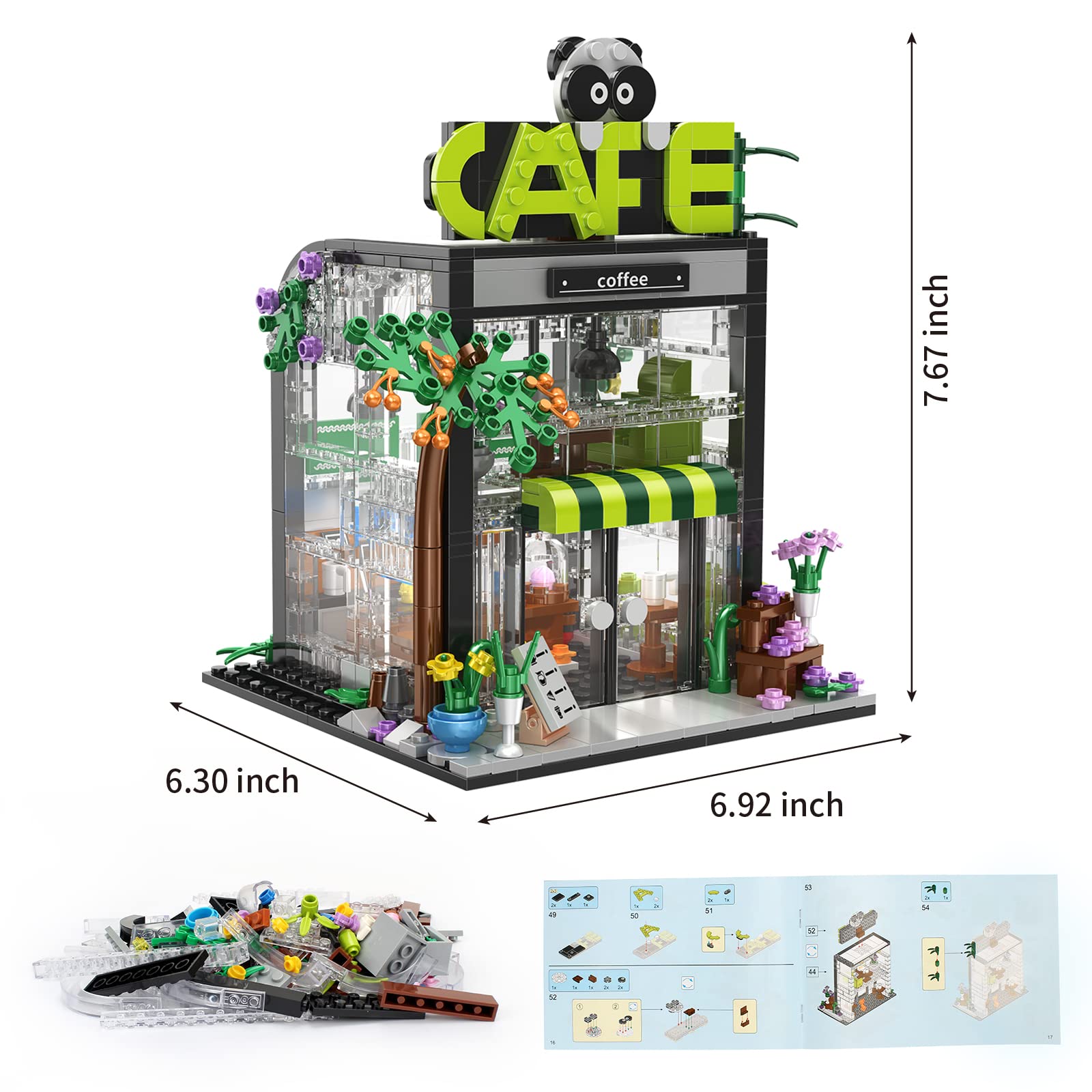 SUNHABI Toy Building Sets, Coffee Cafe House Building Toys Building Blocks for Girls 8-12 6-12 Gift for 6 Year Old Girls and up, 579PCS
