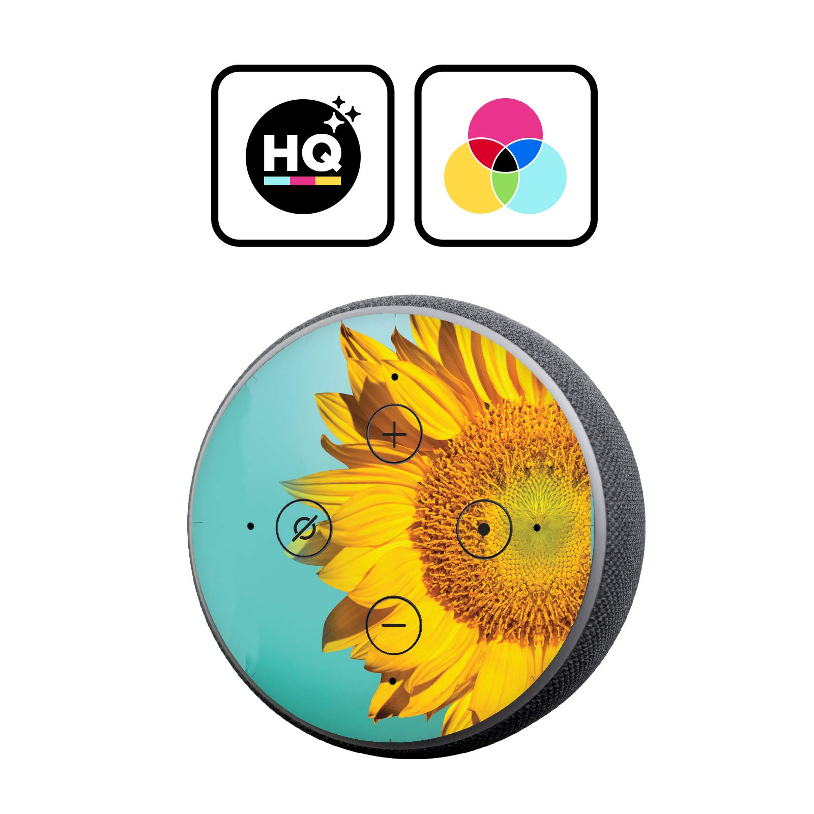 Head Case Designs Officially Licensed Mark Ashkenazi Sunflower Assorted Designs Vinyl Sticker Skin Decal Cover Compatible with Amazon Echo Dot (3rd Gen) - Skin only Echo Dot (3rd Gen) is NOT Included