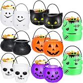 Haawooky 14 Pieces Halloween Candy Bucket,Mini Halloween Candy Holder | Pumpkin Ghost Cauldron Candy Bucket for Trick or Treat,Halloween Party Supplies
