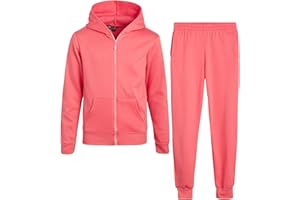 Real Love Girls Sweat Suit Set - 2 Piece Soft Fleece Zip Up Hoodie and Jogger Sweatpants for Girls (Sizes:7-16)