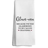 TAEDIN Glamma Gifts Kitchen Towels, Glamma Gifts for Grandma Dish Towel Dishcloth 16x24 Inches, Grandma Gifts from Grandchildren Decorative Absorbent Hand Tea Towels Decor