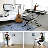 Crystals Height Adjustable Foldable Music Book Stand Tripod with Mic Holder view 4
