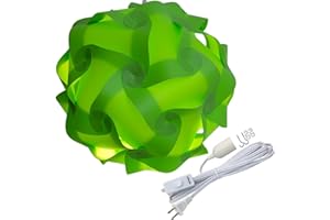 Lightingsky DIY IQ Jigsaw Puzzle Lamp Shade Ceiling Pendant Lampshade Kit with 15 Feet Hanging Cord (Green, L-12 inch)