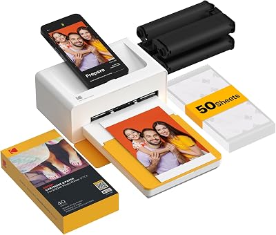 Kodak Dock Plus 4x6 Photo Printer 50 Sheets Bluetooth 4Pass Dye Sublimation