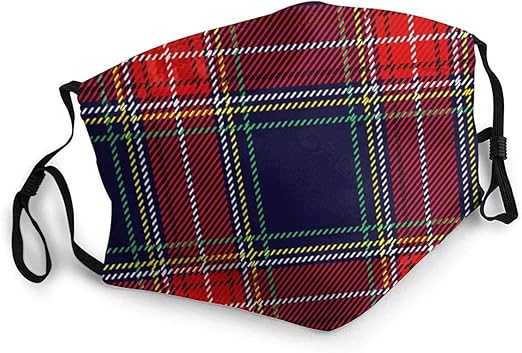 Cubierta facial tradicional escocesa escocesa, reutilizable, lavable