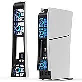 NEWDERY Cooling Fan for PS5 Slim, Upgraded 9-Blades & Larger Fan Quiet Cooler with Auto Speed, Extra USB3.0 Port & LED Light for PS5 Slim Only, Not for PS5 Pro/PS5, White