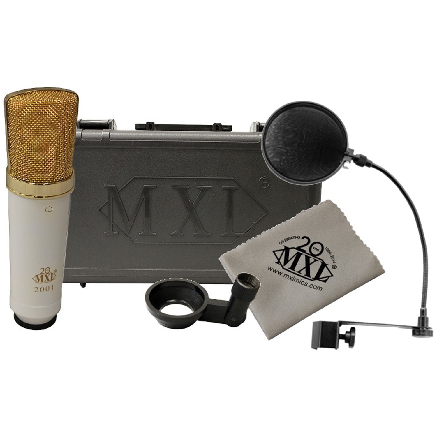 MXL 2001SE 20th Anniversary White/Gold Large Capsule Condenser Mic w