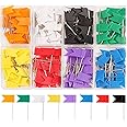 SUBANG 160 Pieces Flag Push Pins Flag Map Pins, 8 Boxes Flag Colorful Map Tacks Push Tacks for Learning Working