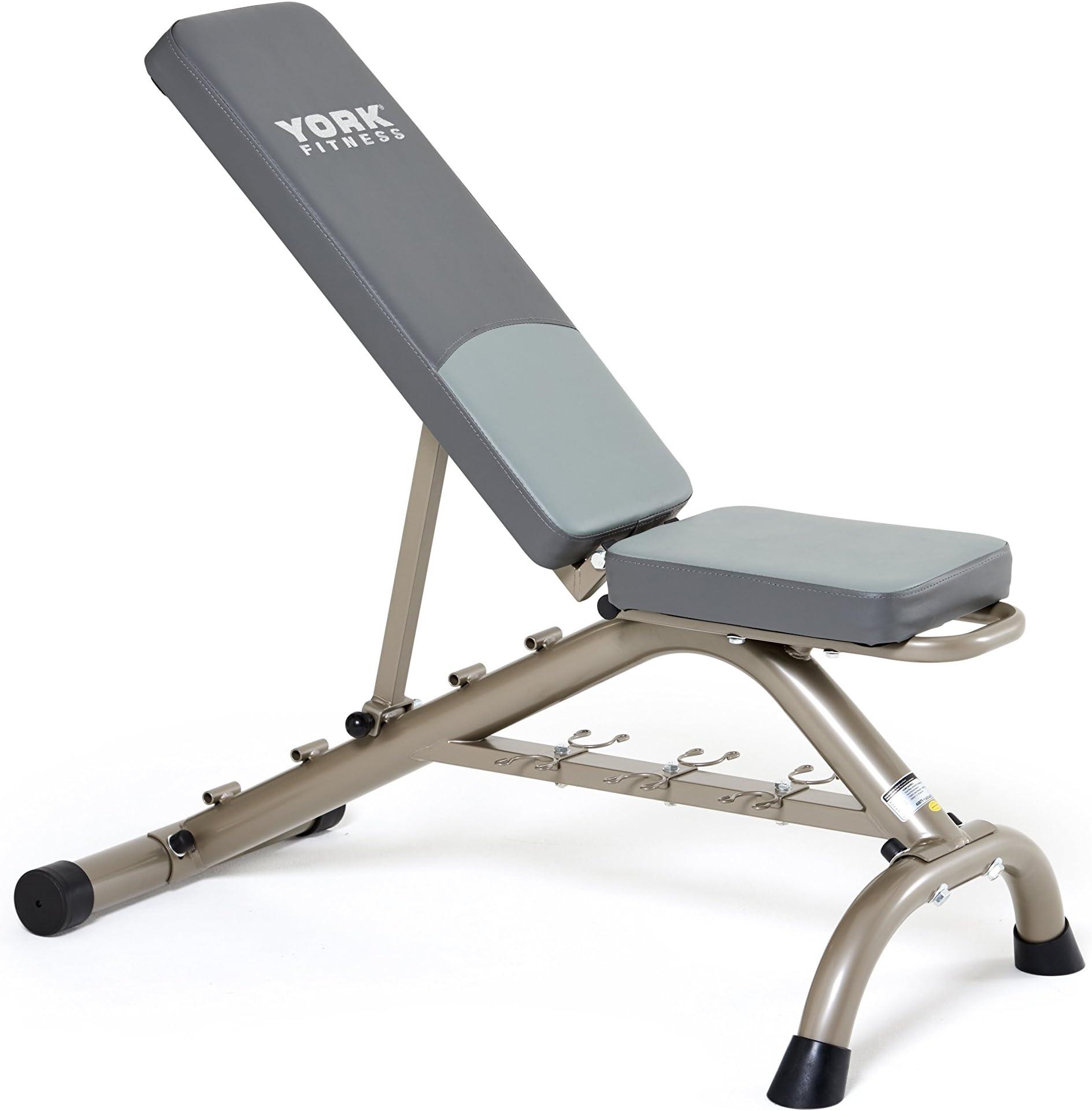York Fitness 5 Seat Positions Bench Press - Adjustable Foldable Weight Bench Home Training Gym Weight Lifting Exercise Workout Bench - 90 Degree Incline Bench for Dumbbell Exercise