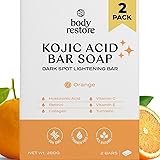 Body Restore Kojic Acid Soap, (Orange 2 Pack), with