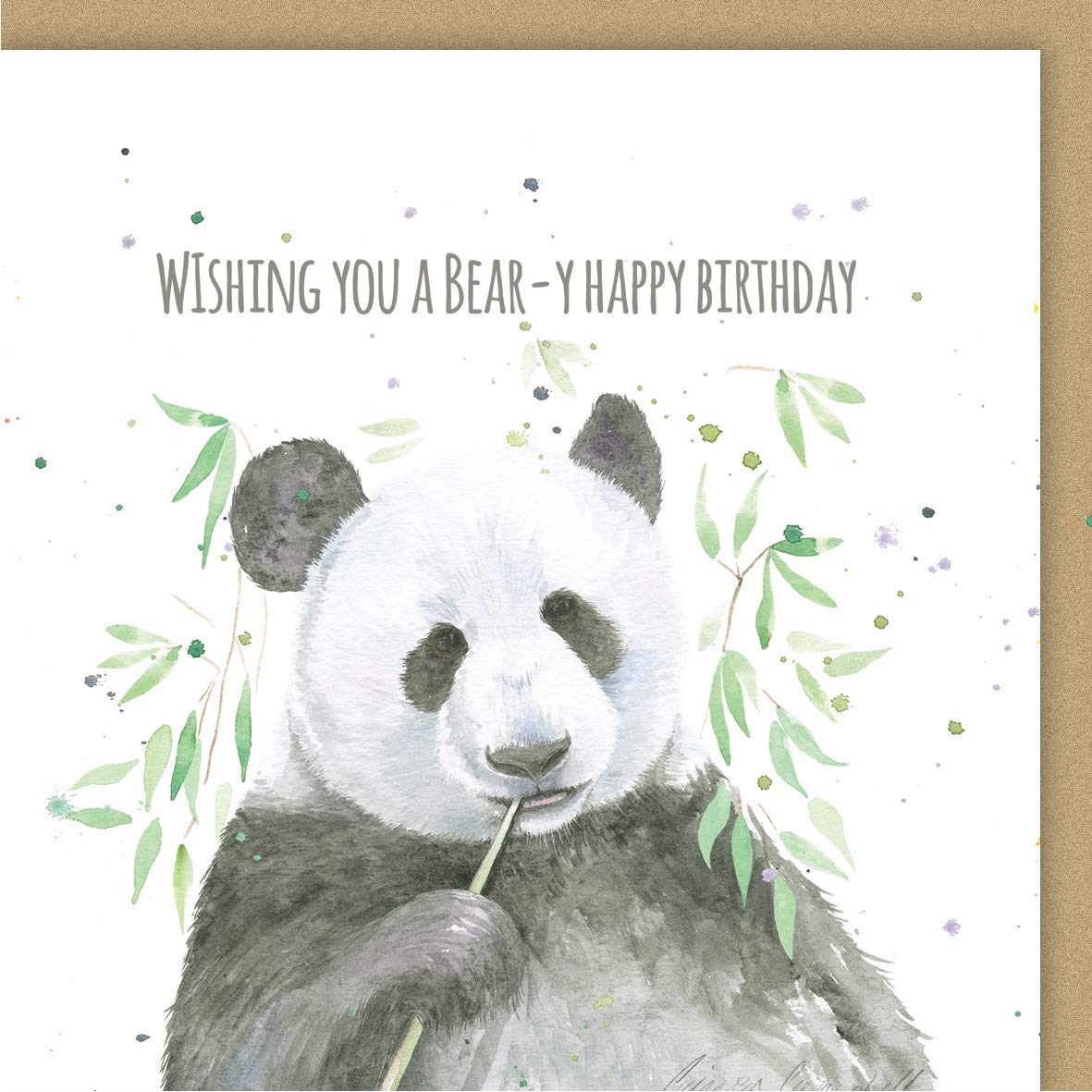 Panda Birthday card - Wishing You a Bear-y Happy Birthday - Quality Pun Blank Greetings Card