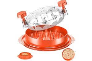 SoulLife Chicken Shredder 8 Inches, Chicken Breast Shredder Tool, Cooked Meat Shredder with Clear Lid, Ergonomic Design, Auti-slip, Easy To Clean, Chicken Shredder Tool Twist, Chicken Grinder (Orange)