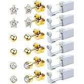 SLVIEKAE Ear Piercing Kit, Disposable Ear Piercing Gun with 316L CZ Studs | Sterile Packed, Easy and Safe Painless Piercing Kit for Home Self-Use, Suitable for Women, Men and Girls