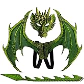 Nirvany Dragon Costume for Kids Boys Girls, Wing Tail Mask Set, Cosplay Halloween Costume