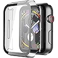 Misxi 2 Pack Hard PC Case with Tempered Glass Screen Protector Compatible with Apple Watch SE 2 (2024) SE Series 6 Series 5 Series 4 40mm, Clear