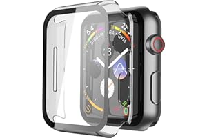 Misxi 2 Pack Hard PC Case with Tempered Glass Screen Protector Compatible with Apple Watch Series 6 SE Series 5 Series 4 40mm, Clear