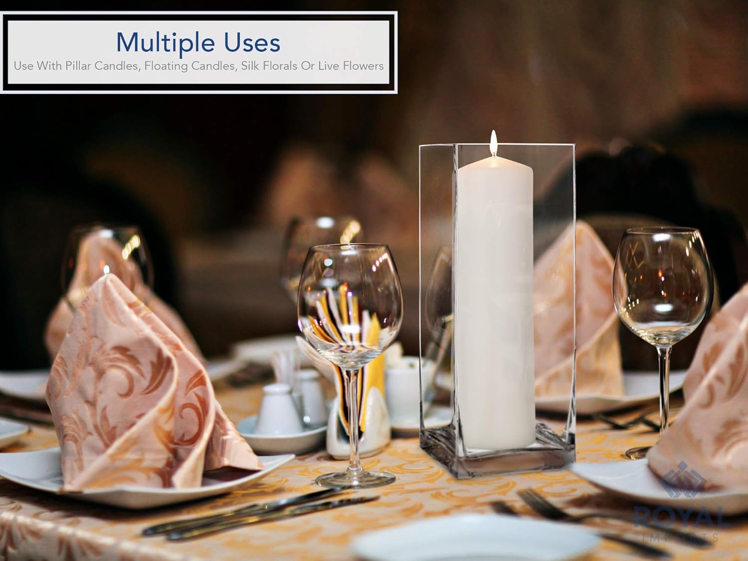 Royal Imports Flower Glass Vase Decorative Centerpiece Home