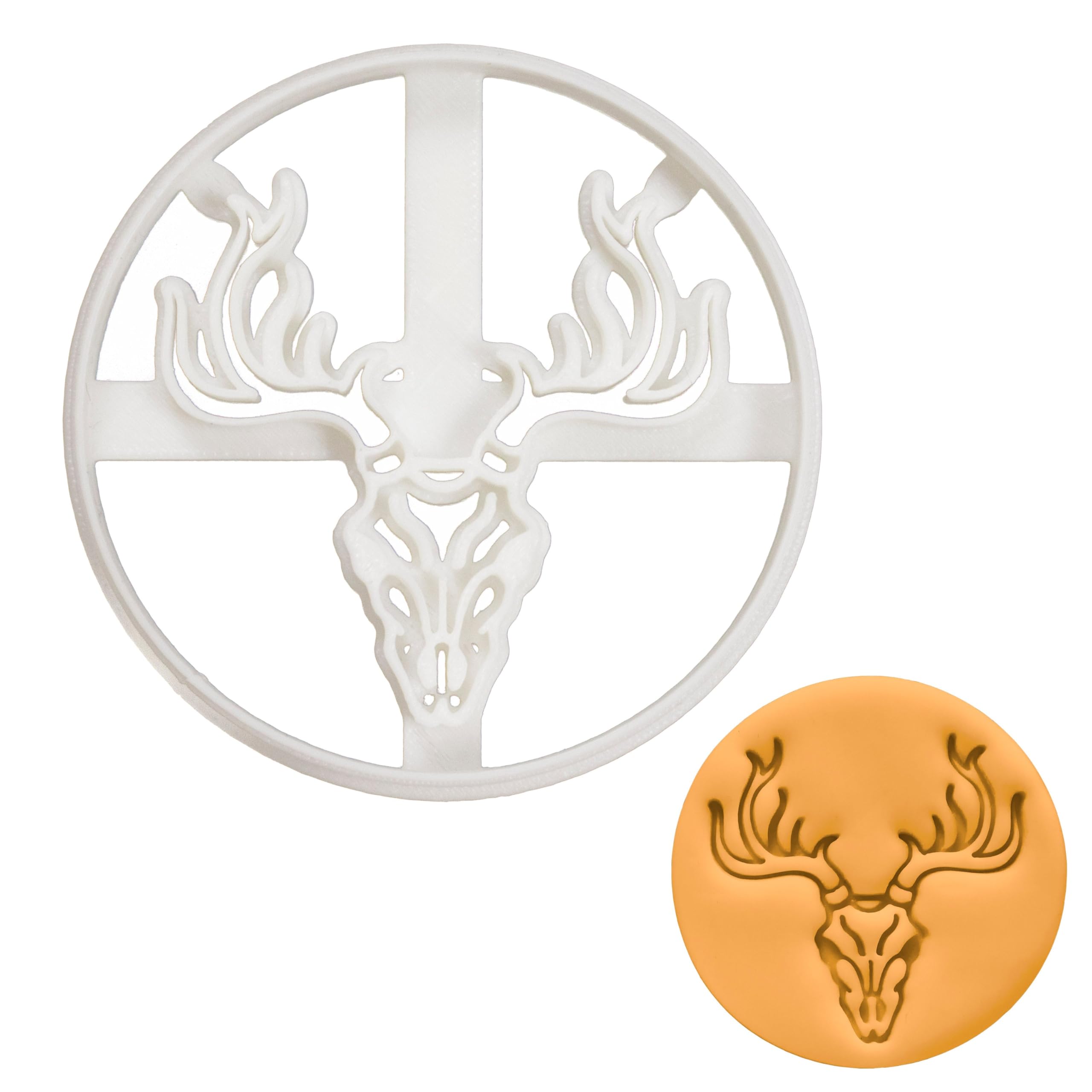 BAKERLOGY Stag Skull Cookie Cutter - Detailed Biscuit Cutter Design for Baking and Crafts, Ideal on Fondant, Dough, Clay