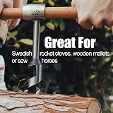 Kosibate Hand Auger Wrench Bushcraft Wood Drill Scotch Eye Tool w/ Leather Case view 2