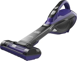 Black+Decker DVA325JP07-QW DVA325JP07 Akku-Handstaubsauger Dustbuster (10,8V/2,5 Ah, mit Turbo-Tierhaarbürste, breiter Saugöffnung, 2-stufiges Filtersystem, inkl. Ladekabel + Wandhalterung), lila/grau