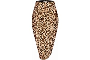 MINEFREE Women's Premium High Waist Nylon Ponte Stretch Office Pencil Skirt