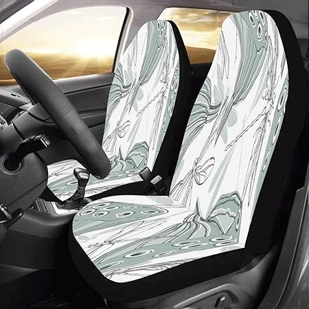 Amazon Lnjkd カーシートカバー かわいいペロペロキャンディ 自動車 座席 クッション マット 前席 2個 フロントベンチシート用 保護 防水 適用 ずれにくい おしゃれ シートカバー 車 バイク