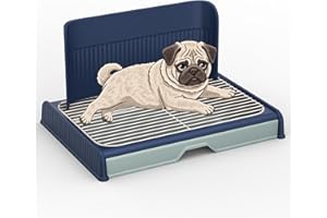 KOLA PANDA Upgrade Dog Potty Tray with High Wall,23.62"X18.5"Pee Pad Holder,Litter Box for Pet,Mesh Training Holder for Puppy and Small Size Dog,Housebreaking Supplies, Pet Products (Blue)