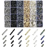 Echoed Elegance 4980pcs Glass Bugle Beads - 6 Colors (5mm, 6mm, 9mm, 12mm) Tube & Twisted Seed Beads for Jewelry Making, DIY Crafts - Earrings, Bracelets, Necklaces - 0.5mm Hole Size